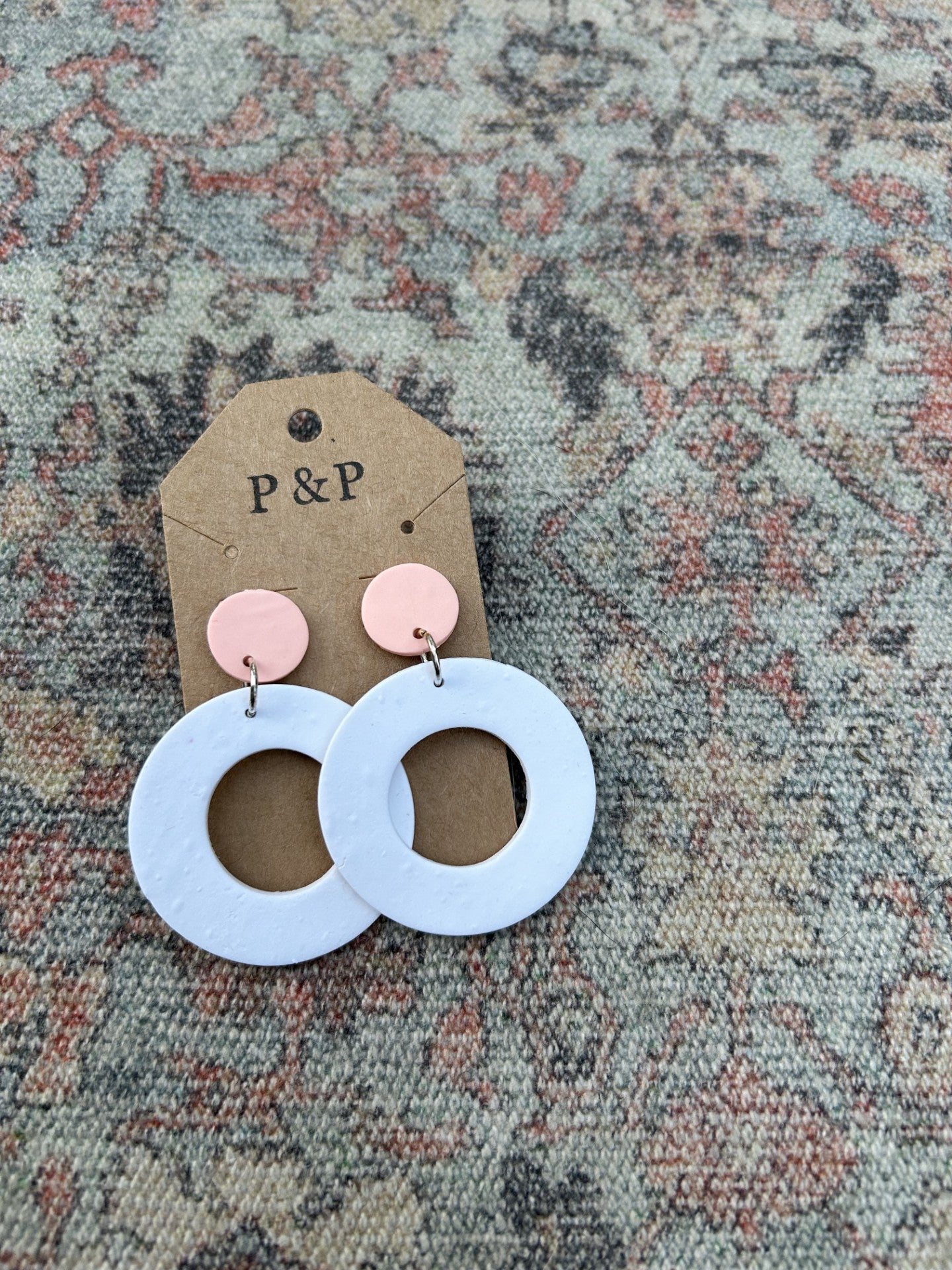 Powdered Donuts - Thick Hoop Clay Earrings