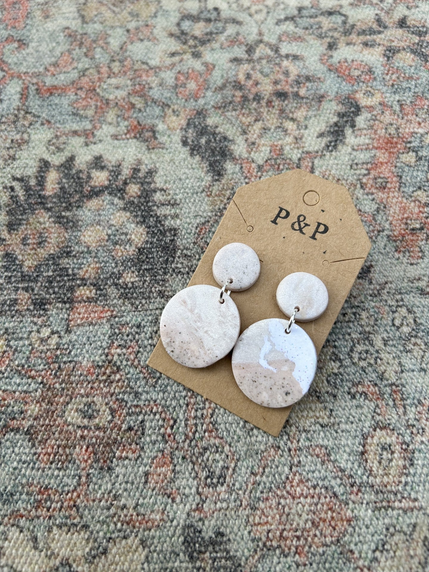 Abstract Blush Shimmer - Circle Earring
