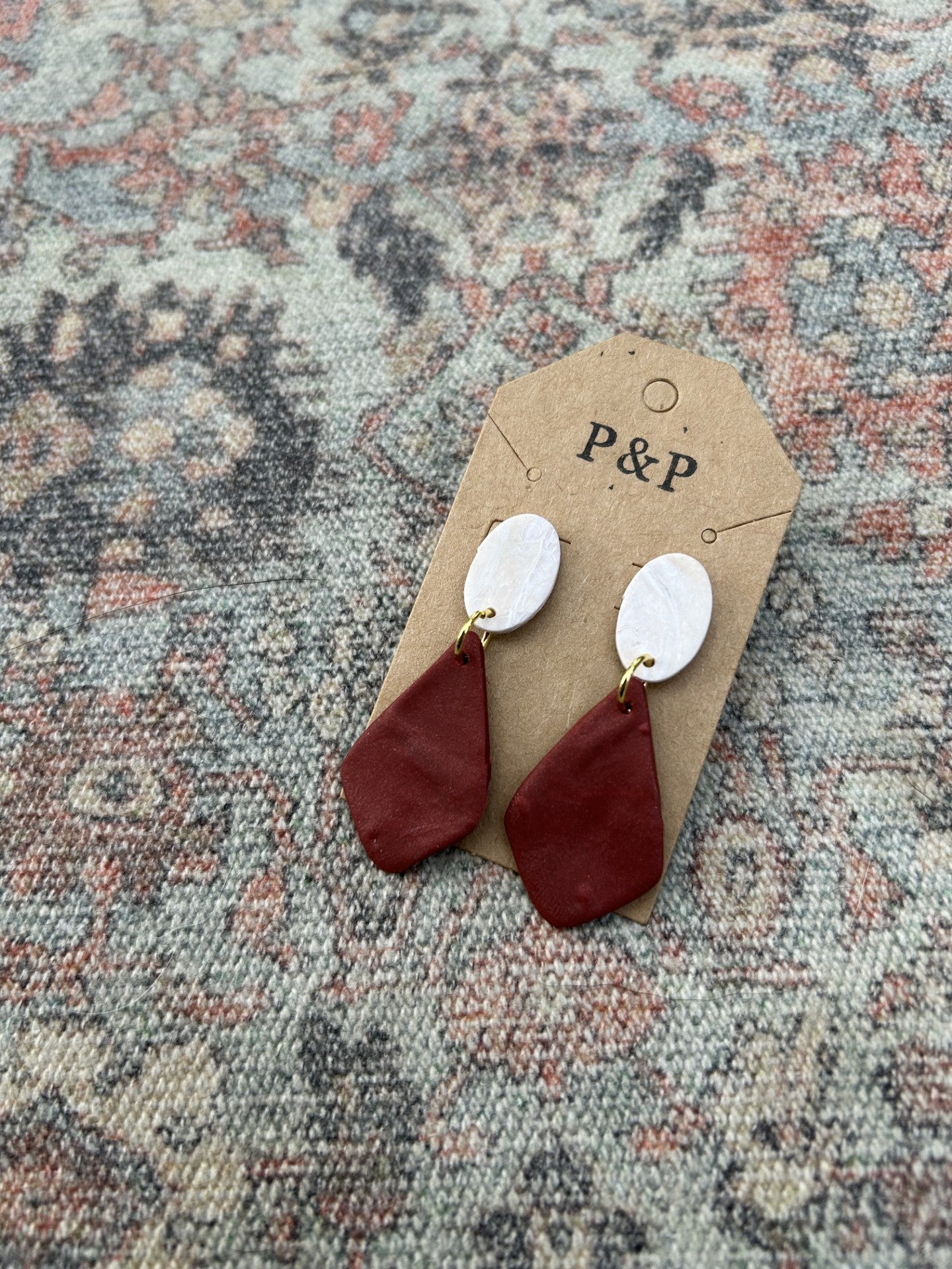 Madly Maroon - Angled Drop Earring