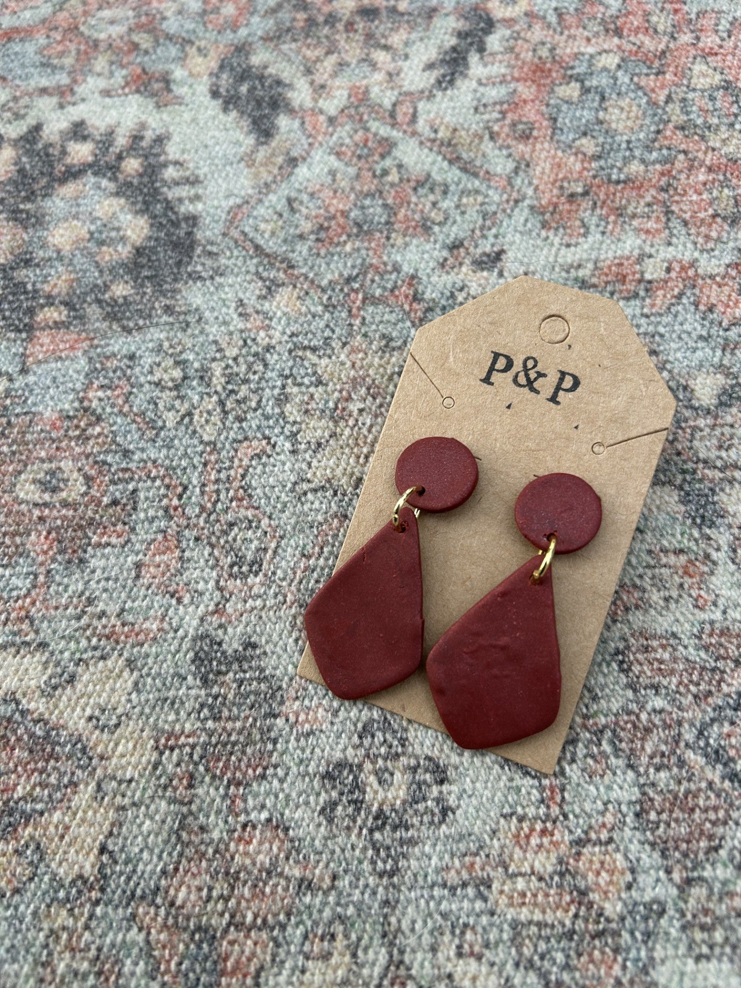 Madly Maroon - Angled Drop Earring