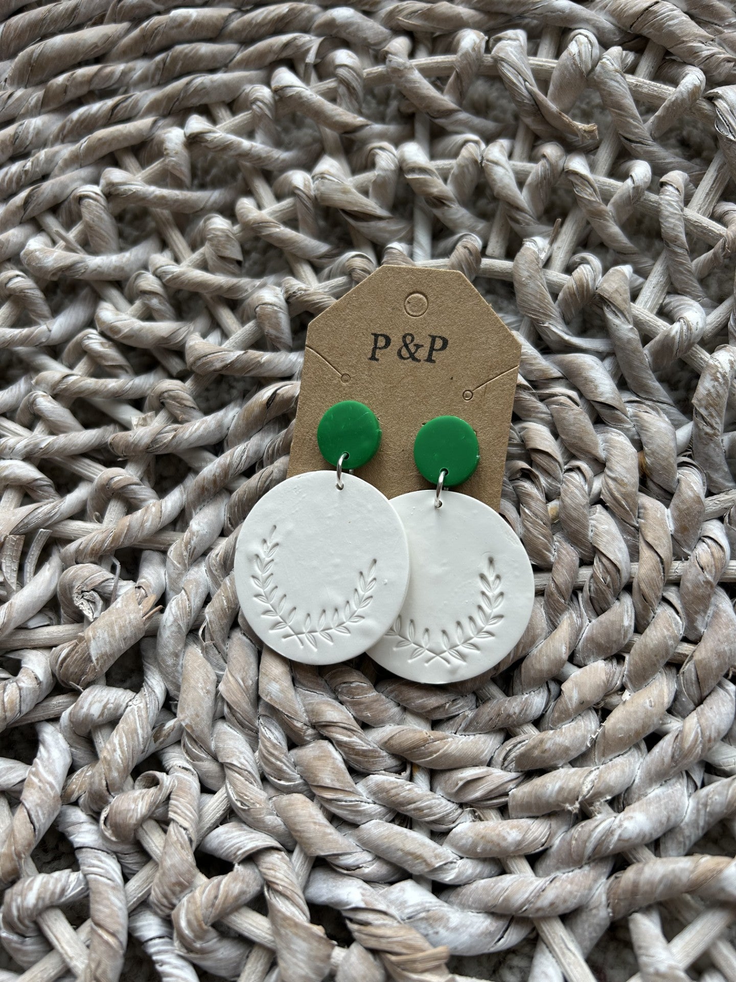 Skosh of Green - Large Circle Earring