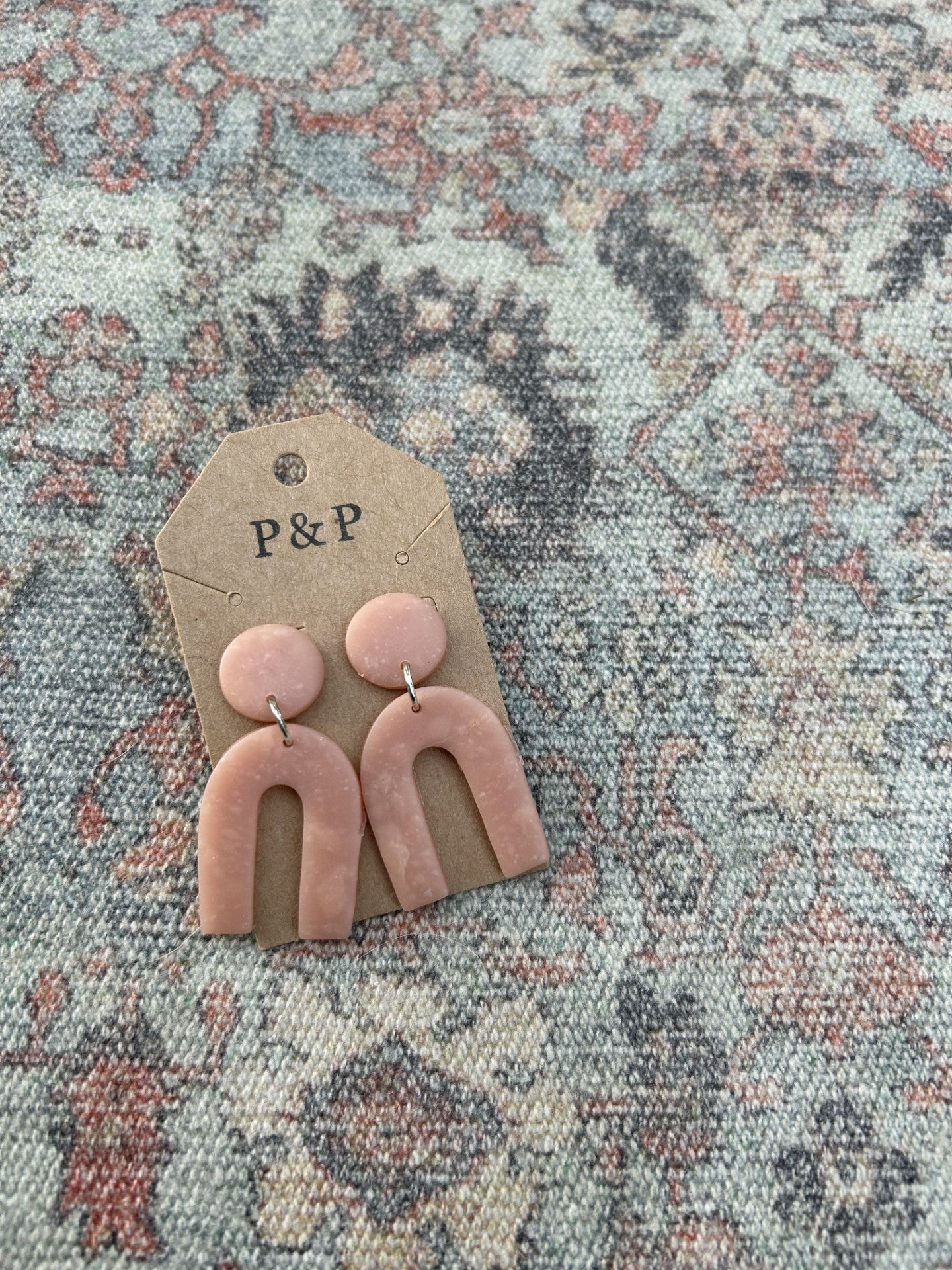 Poppy Peach - Clay Arch Earring