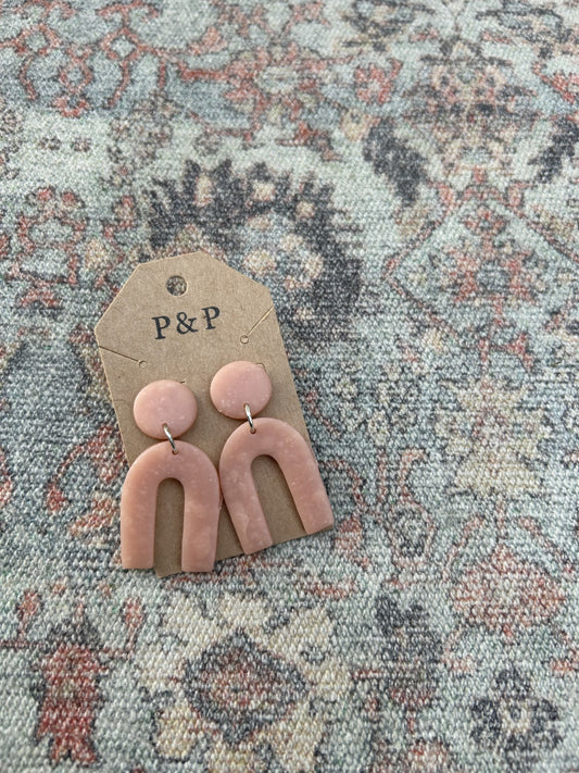 Poppy Peach - Clay Arch Earring