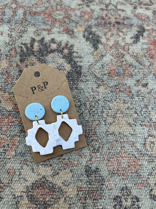 Robin Egg Blue AZ - Hand Cut Earring