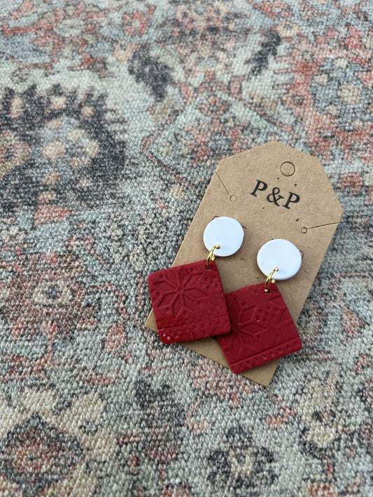 Holiday Cheer - Square Earring