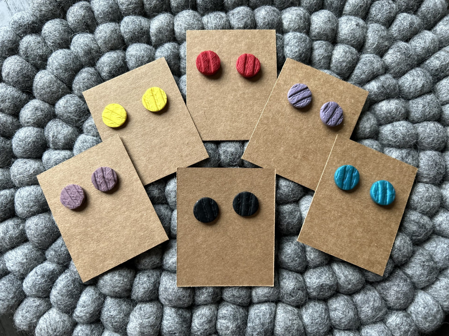 Linen Pressed Buttons - Stud Earring