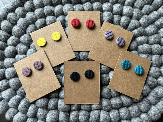 Linen Pressed Buttons - Stud Earring