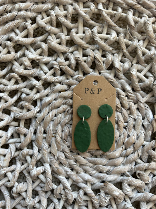 Dark Green - Drop Earring
