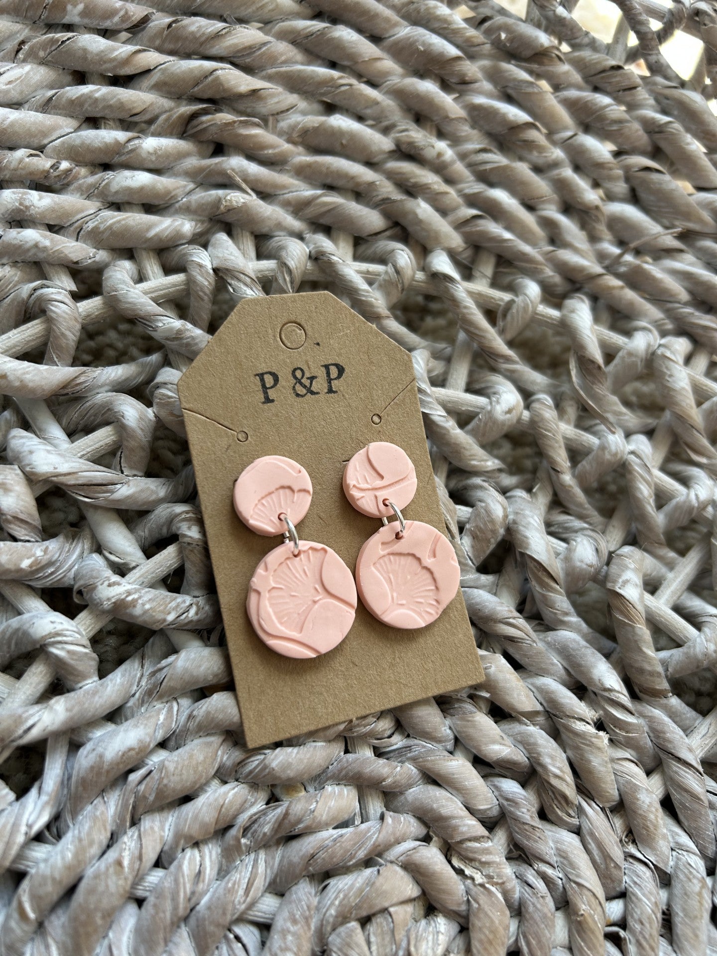 Textured Springtime - Small Circle Earring
