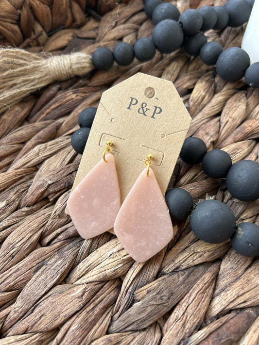 Bubbling Blush - Large Angled Drop Earring