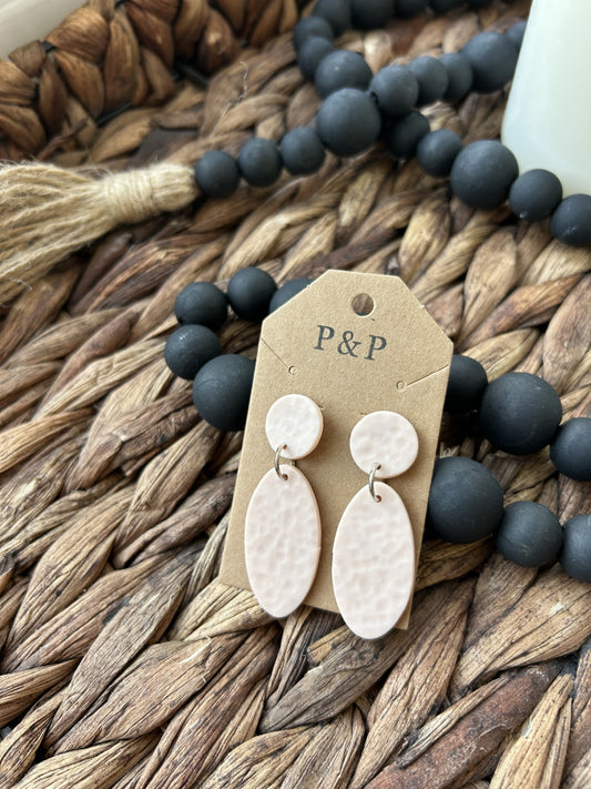 Textured Light Pink - Drop Earring