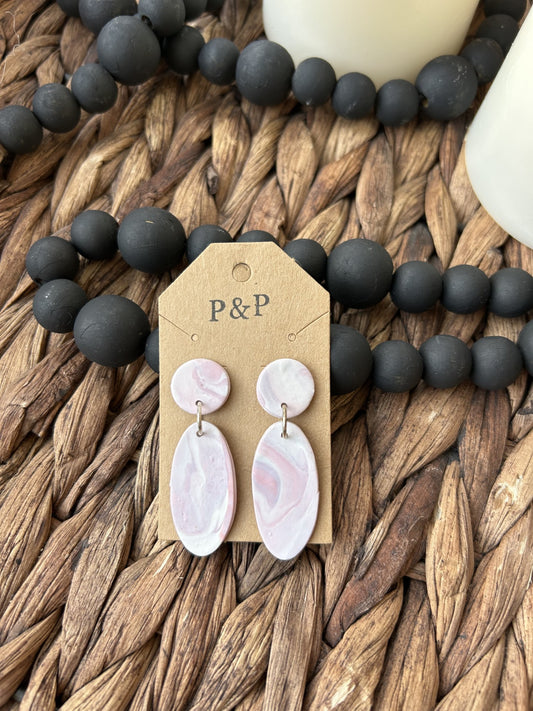 Lilac Marble Swirl - Drop Earring