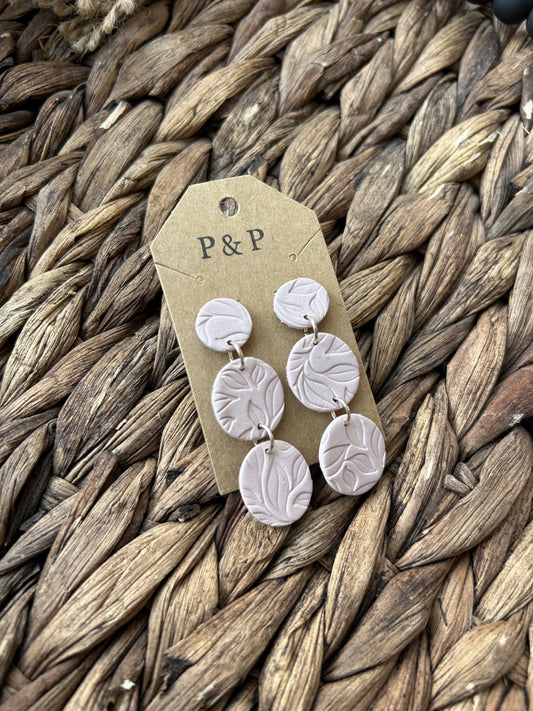Textured Blush Drop Earring