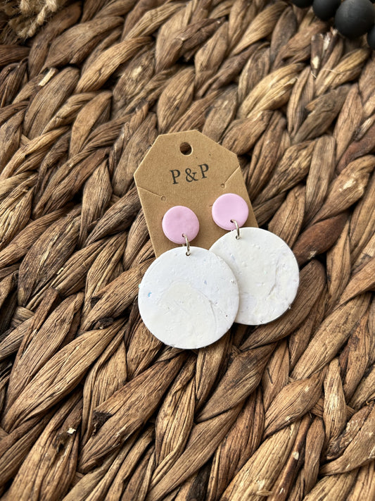 Bubble Gum Shimmer - Large Circle Earring