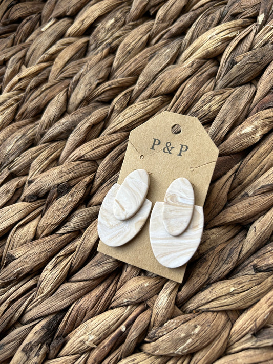 Not Your Nana's Earrings - Tan Swirl